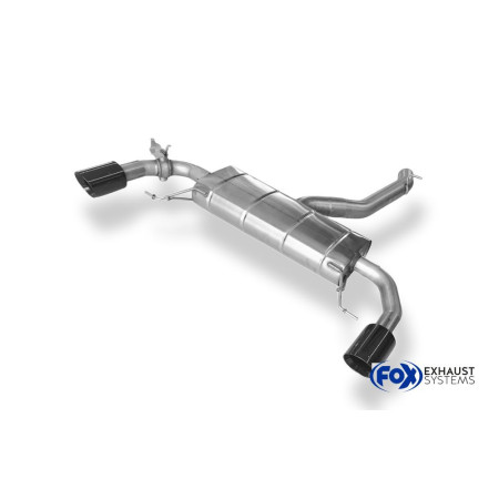 Silencieux arrière duplex sport 100% inox 1x100mm type 25 (émaillé noir) FOX EXHAUST SYSTEMS pour BMW X4 30i TYPE G02