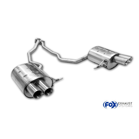 Silencieux arrière duplex sport 100% inox 2x80mm type 25 FOX EXHAUST SYSTEMS pour BMW X5 TYPE E53