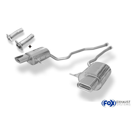 Silencieux arrière duplex sport 100% inox 1x160x80mm type 53 FOX EXHAUST SYSTEMS pour BMW X5 TYPE E53 3.0L D