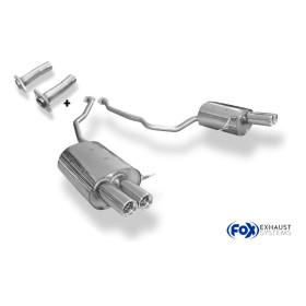 Silencieux arrière duplex sport 100% inox 2x76mm type 13 FOX EXHAUST SYSTEMS pour BMW X5 TYPE E53 3.0L D