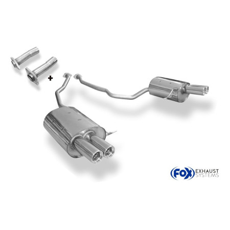 Silencieux arrière duplex sport 100% inox 2x76mm type 13 FOX EXHAUST SYSTEMS pour BMW X5 TYPE E53 3.0L D