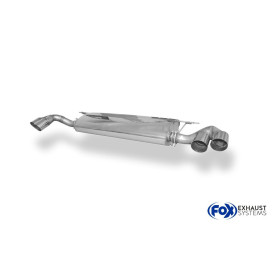 Silencieux arrière duplex sport 100% inox 2x80mm type 14 FOX EXHAUST SYSTEMS pour BMW X5 TYPE E70 4.8L