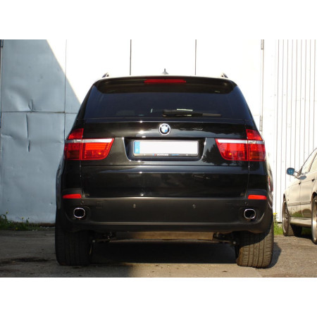 Silencieux arrière duplex sport 100% inox 1x93x79mm type 71 FOX EXHAUST SYSTEMS pour BMW X5 TYPE E70 3.0l D