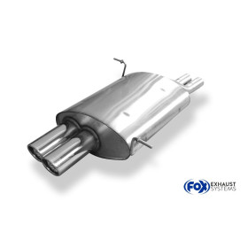 Silencieux arrière sport 100% inox 2x80mm type 17 FOX EXHAUST SYSTEMS pour BMW Z3 TYPE E36 (3.0L)