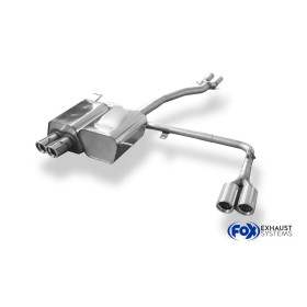 Silencieux arrière duplex sport 100% inox 2x76mm type 17 FOX EXHAUST SYSTEMS pour BMW Z4 TYPE E85 (2003-2006)