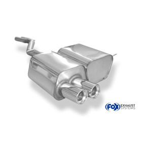 Silencieux arrière sport 100% inox 2x80mm type 13 FOX EXHAUST SYSTEMS pour BMW Z4 TYPE E85 (2003-2006)