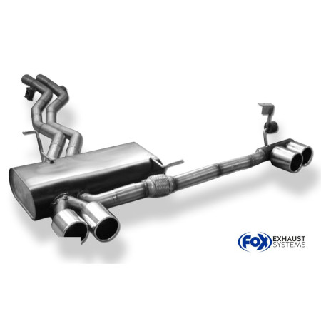 Silencieux arrière duplex sport 100% inox 2x90mm type 12 FOX EXHAUST SYSTEMS pour BMW Z4 TYPE E85 (2006-2008)