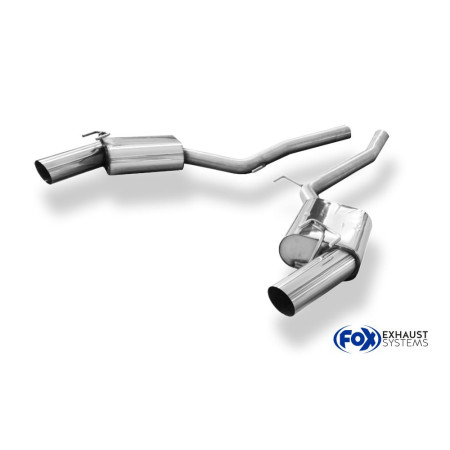 Silencieux arrière duplex sport 100% inox 1x100mm type 14 FOX EXHAUST SYSTEMS pour CHEVROLET CAMARO (2011-)