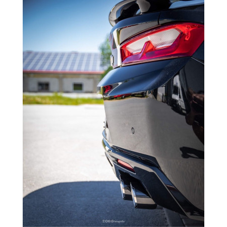 Silencieux arrière duplex sport 100% inox 2x100mm type 25 (couvercles noir) FOX EXHAUST SYSTEMS pour CHEVROLET CAMARO A1XC (2018