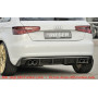 Diffuseur de pare-chocs arrière "noir mat" (silencieux duplex 4x90mm) Rieger Tuning AUDI A3 (8V) 3 portes et Sportback