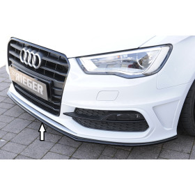 Lame de pare-chocs avant (version droite) "noir brillant" Rieger Tuning AUDI A3 (8V) S-LINE