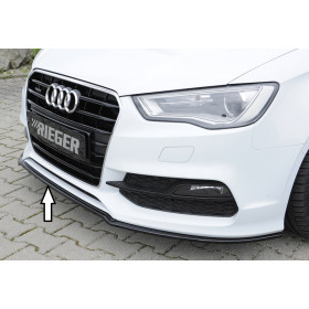 Lame de pare-chocs avant (version inclinée) "noir brillant" Rieger Tuning AUDI A3 (8V) S-LINE
