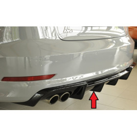 Diffuseur de pare-chocs arrière (silencieux double gauche) "noir brillant" Rieger Tuning AUDI A3 (8V) S-LINE BERLINE/CABRIOLET