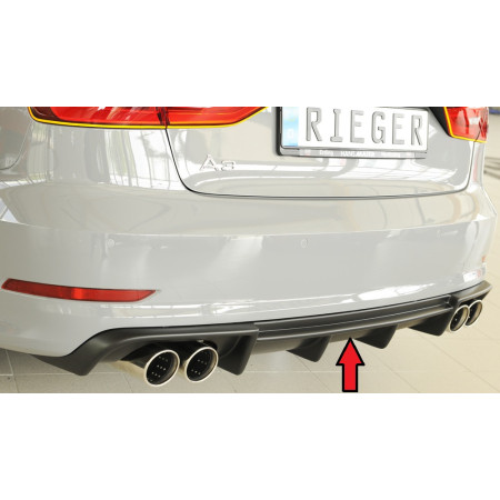 Diffuseur de pare-chocs arrière (silencieux duplex 4x90mm) "noir mat" Rieger Tuning AUDI A3 (8V) S-LINE BERLINE/CABRIOLET