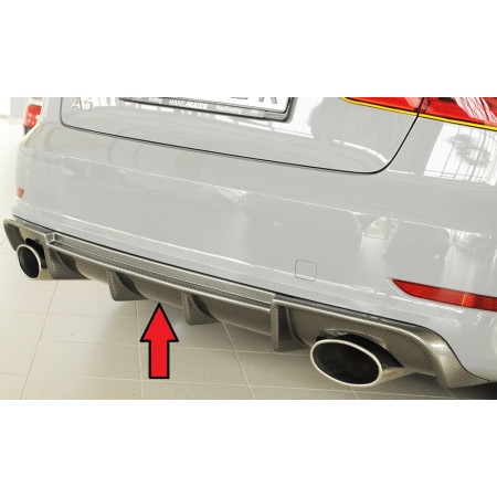 Diffuseur de pare-chocs arrière (silencieux duplex 1x152x95mm) "carbon-look" Rieger Tuning AUDI S3 (8V) BERLINE/CABRIOLET