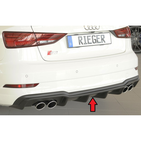 Diffuseur de pare-chocs arrière "noir mat" Rieger Tuning AUDI S3 (8V) FACELIFT (BERLINE/CABRIOLET)