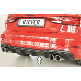 Diffuseur (duplex) de pare-chocs arrière "noir mat" Rieger Tuning AUDI A3 (8V) S-LINE FACELIFT (BERLINE/CABRIOLET)