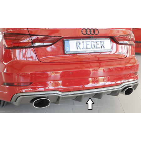 Diffuseur (duplex ovale) de pare-chocs arrière "carbon-look" Rieger Tuning AUDI A3 (8V) S-LINE FACELIFT (BERLINE/CABRIOLET)