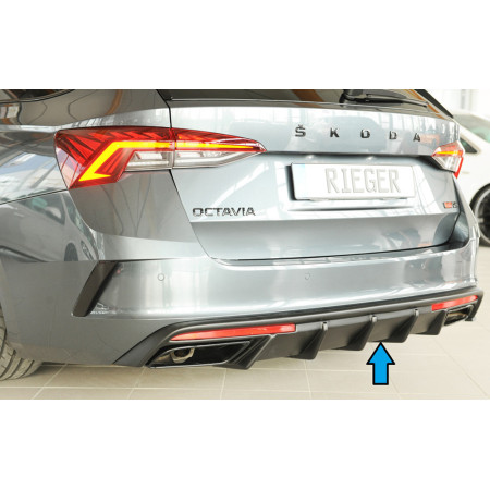 Diffuseur de pare-chocs arrière (sans attelage) "noir mat" Rieger Tuning SKODA OCTAVIA RS (NX) FACELIFT