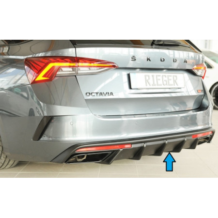 Diffuseur de pare-chocs arrière (avec attelage) "noir mat" Rieger Tuning SKODA OCTAVIA RS (NX) FACELIFT