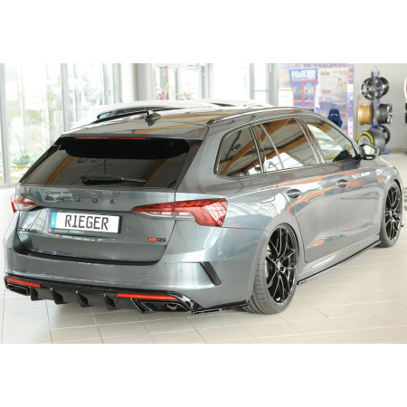 Diffuseur Pare-chocs Arrière Rieger Pour Skoda Octavia RS 5E - Noir ABS - Neuf