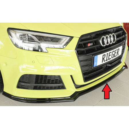 Lame de pare-chocs avant "noir brillant" Rieger Tuning AUDI A3 S-Line (8V) Facelift