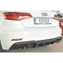 Diffuseur de pare-chocs arrière (silencieux duplex 4x90mm) "noir mat" Rieger Tuning AUDI A3 S-Line (8V) Facelift