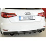 Diffuseur de pare-chocs arrière (silencieux duplex 1x152x95mm) "noir mat" Rieger Tuning AUDI A3 S-Line (8V) Facelift