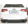 Diffuseur de pare-chocs arrière (silencieux duplex 1x152x95mm) "noir mat" Rieger Tuning AUDI A3 S-Line (8V) Facelift