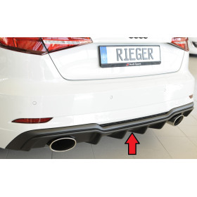 Diffuseur de pare-chocs arrière (silencieux duplex 1x152x95mm) "noir mat" Rieger Tuning AUDI S3 (8V) Facelift