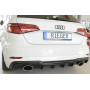 Diffuseur de pare-chocs arrière (silencieux duplex 1x152x95mm) "noir brillant" Rieger Tuning AUDI S3 (8V) Facelift