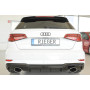 Diffuseur de pare-chocs arrière (silencieux duplex 1x152x95mm) "noir brillant" Rieger Tuning AUDI S3 (8V) Facelift
