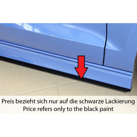 Option peinture "noir brillant" RAL 9005 pour lame de bas de caisse Rieger Tuning AUDI RS3 (8V) Facelift Berline