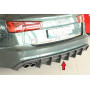 Diffuseur de pare-chocs arrière (silencieux 4x90x72mm) "noir mat" Rieger Tuning AUDI A6 (4G/C7) S-Line (sans attelage)