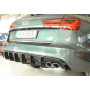 Diffuseur de pare-chocs arrière (silencieux 4x90x72mm) "noir brillant" Rieger Tuning AUDI S6 (4G/C7) (avec attelage)