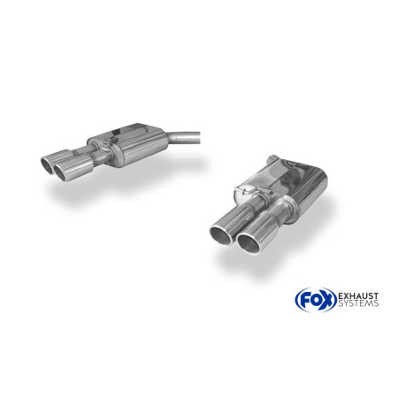 Silencieux arrière duplex sport 100% inox FOX EXHAUST SYSTEMS 2x90mm type 16 pour AUDI A6 TYPE 4G 2.0L TFSI