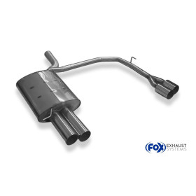 Silencieux arrière duplex sport 100% inox 2x90mm type 10 (look M5) FOX EXHAUST SYSTEMS pour BMW 520i/523i/525i/530i TYPE E60/E61