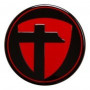Cache central noir/rouge pour jante TOMASON Ø74.5mm