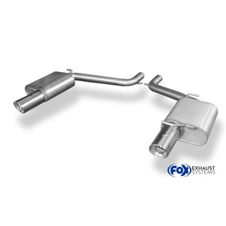 Silencieux arrière duplex sport 100% inox 1x90mm type 17 FOX EXHAUST SYSTEMS pour CHRYSLER 300C 3,5L