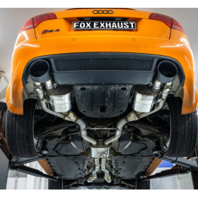 Catback sport 100% inox FOX EXHAUST SYSTEMS 1x160x130mm (émaillé noir)  pour AUDI RS4 TYPE B7