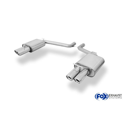 Silencieux arrière duplex sport 100% inox 2x80mm type 17 FOX EXHAUST SYSTEMS pour CHRYSLER 300C 5,7L