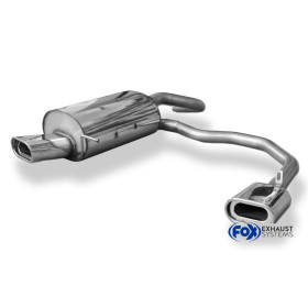 Silencieux arrière duplex sport 100% inox 1x135x85mm type 53 FOX EXHAUST SYSTEMS pour CHRYSLER PT CRUISER