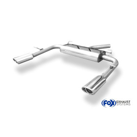 Silencieux arrière duplex sport 100% inox 1x115x85mm type 33 FOX EXHAUST SYSTEMS pour CHRYSLER SEBRING TYPE JS