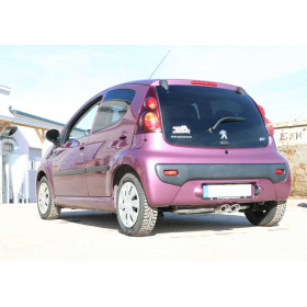 Silencieux arrière sport 100% inox 2x106x71mm type 33 (centrale) FOX EXHAUST SYSTEMS pour CITROËN C1