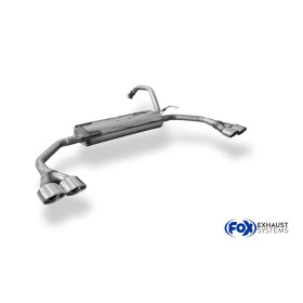 Silencieux arrière duplex sport 100% inox 2x86x54mm type 32 FOX EXHAUST SYSTEMS pour CITROËN C1