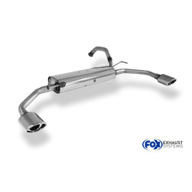 Silencieux arrière duplex sport 100% inox 1x106x71mm type 33 FOX EXHAUST SYSTEMS pour CITROËN C1