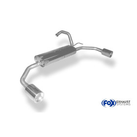 Silencieux arrière duplex sport 100% inox 1x90mm type 13 FOX EXHAUST SYSTEMS pour CITROËN C1