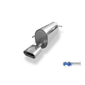 Silencieux arrière sport 100% inox 1x160x80mm type 53 FOX EXHAUST SYSTEMS pour CITROËN C4 COUPÉ