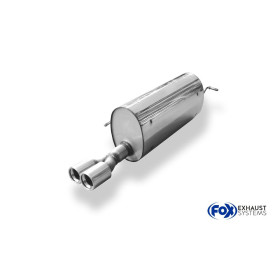 Silencieux arrière sport 100% inox 2x80mm type 13 FOX EXHAUST SYSTEMS pour CITROËN C4 COUPÉ