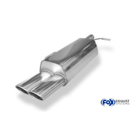 Silencieux arrière sport 100% inox 2x106x71mm type 32 FOX EXHAUST SYSTEMS pour CITROËN C4 (B7)